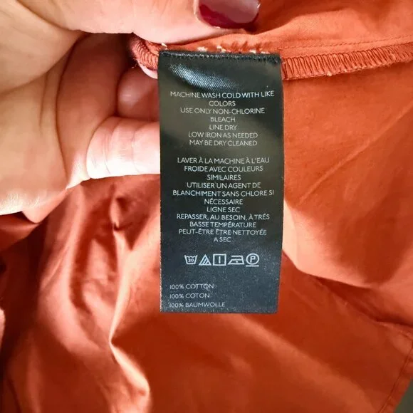 Anthropologie Puff-Sleeve Sculpted Blouse | Burnt Orange (1X) - Picture 5 of 7